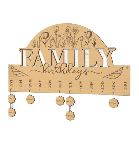 Family Birthdays Signage